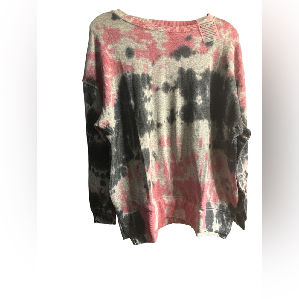 NWT - Like Love Tie Dye Sweatshirt Pink and  Gray